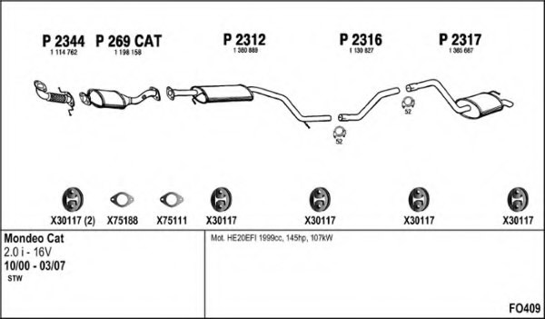 FENNO FO409 Exhaust System